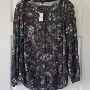 Maurice's snap collar, long sleeve shirt